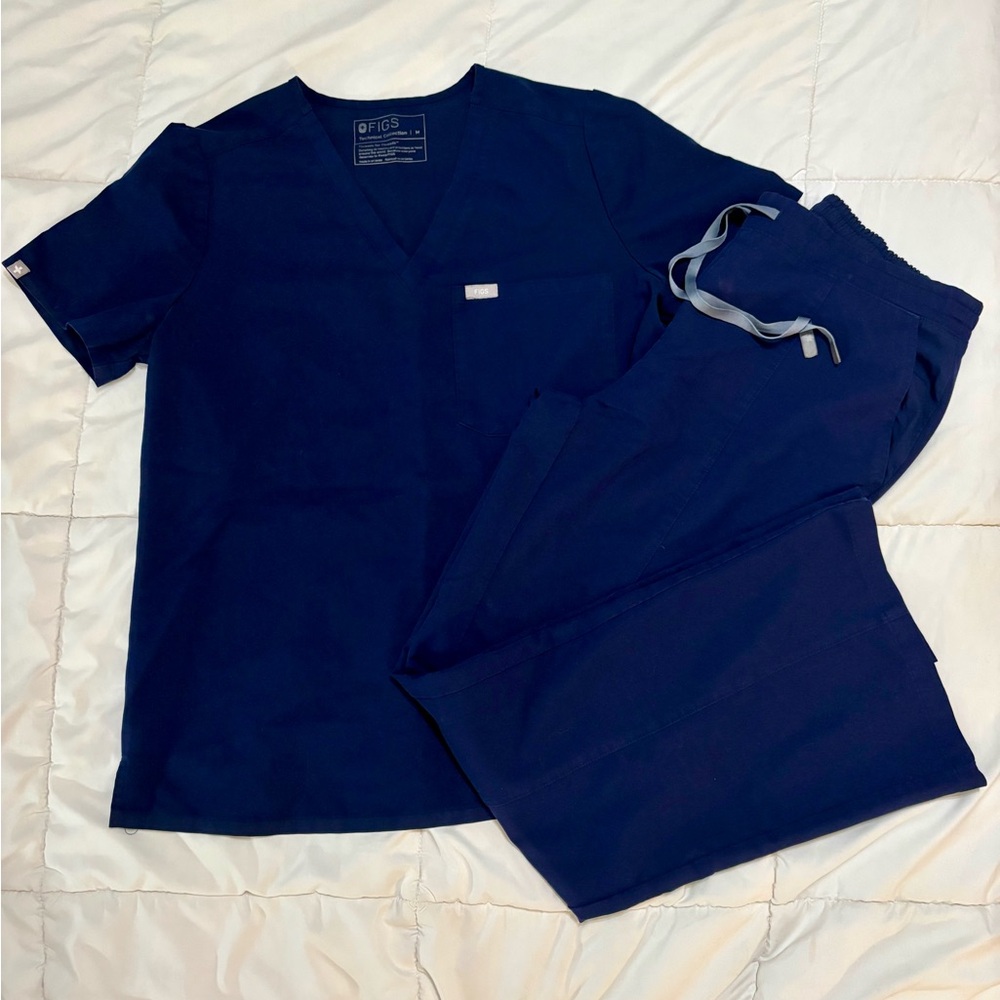 Figs Navy Blue Scrub Set